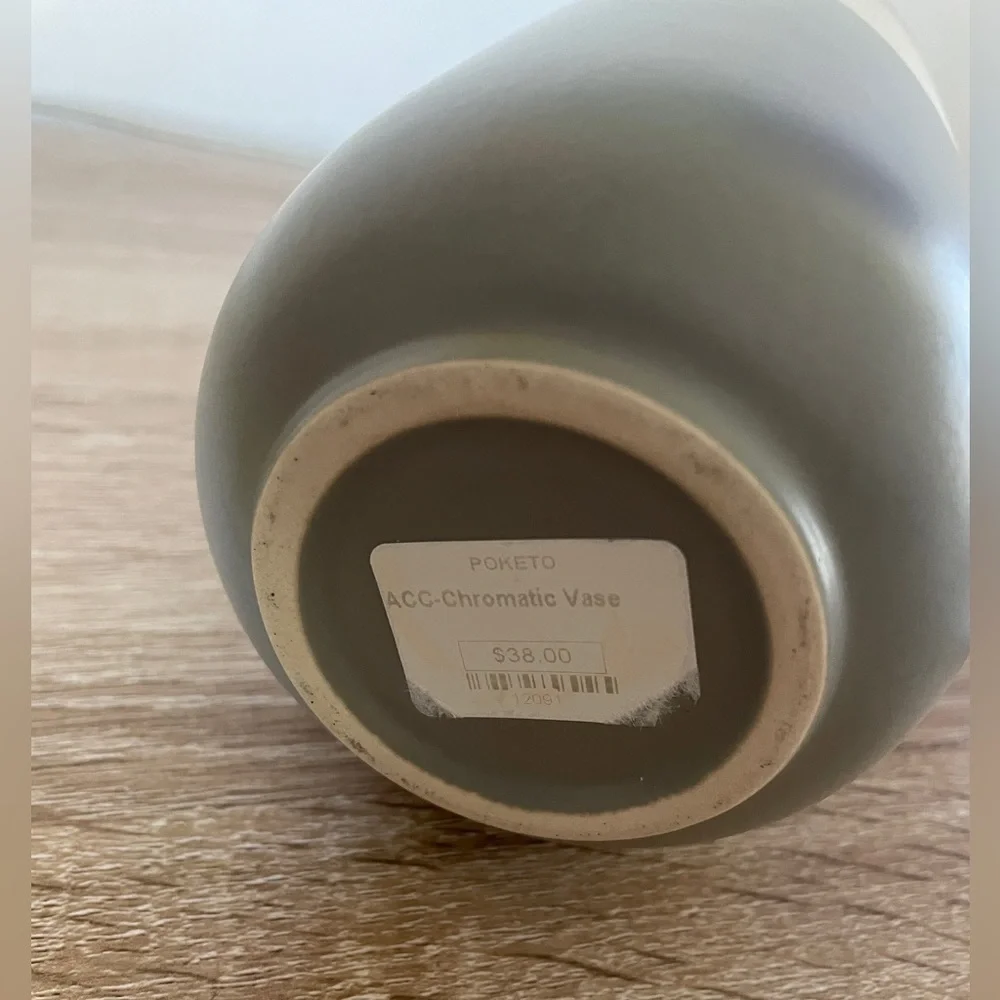 Poketo Decorative Ceramic 4 color block Grey Tan Yellow & Off white vase